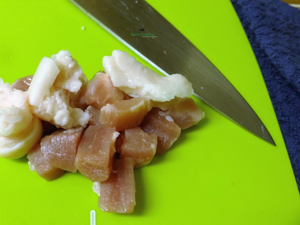 corned pork cut up