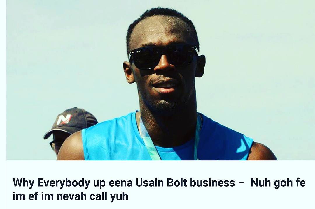 Everybody up eena Usain Bolt business
