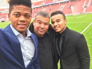Jamaican Winger Leon Bailey with father Craig Butler and Brother Kyle Butler