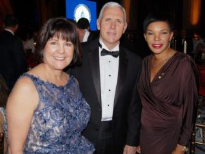 U.S. Vice President Elect Mike Pence (center) Karen Pence (Left) Jamaica’s Ambassador Hon. Audrey Marks