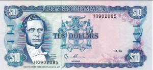 The Jamaican 10 dollar paper note