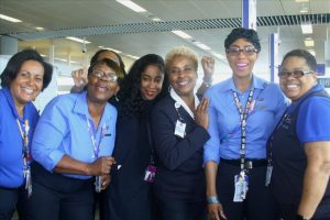 Workers at Ft Lauderdale Airport enjoying the Southwest Airlines Festivities