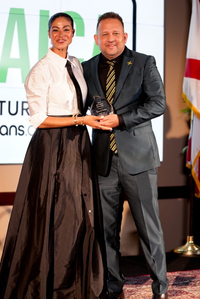 Award presentation on stage at the Best of Jamaica Awards ceremony
