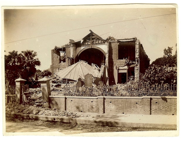 St Georges Church Episcopal - Kingston Jamaica Earthquake 1907 Phot by Brenan