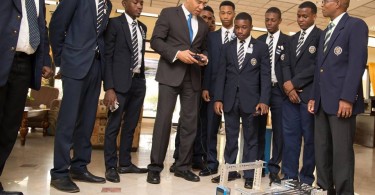 Jamaica College Robotics team in visit the Jamaican Prime Minister