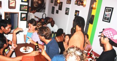 Patrons at Irie Vibe Jamaican Cafe in Bali