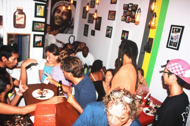 Patrons at Irie Vibe Jamaican Cafe in Bali