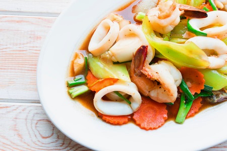Jamaican Chinese Simple Seafood And Vegetable Stir-Fry Recipe