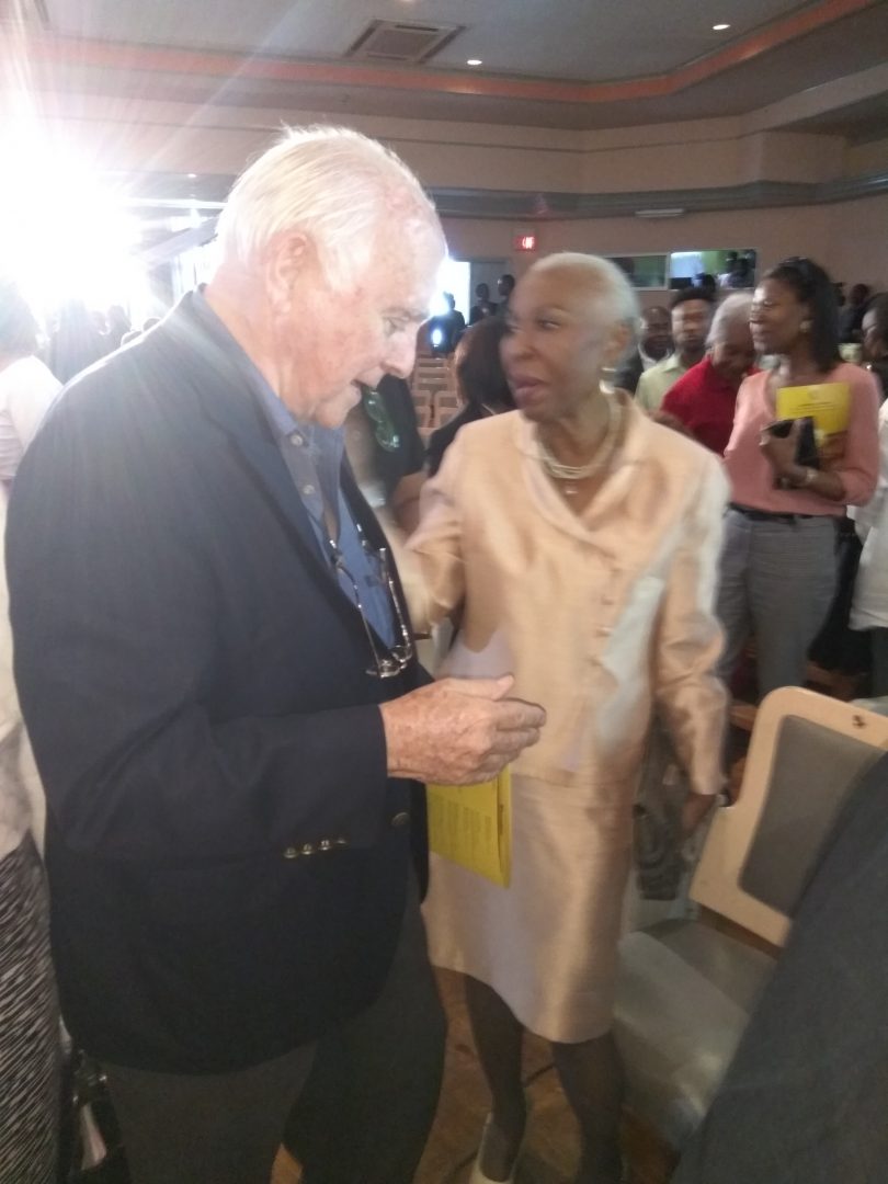 ANTHEA McGIBBON PHOTOS: Musgrave Medals Awards Ceremony held at the Lecture Hall, Institute of Jamaica on May 25th, 2017. Ainsley Henriques congratulated Myrna Hague Bradshaw PhD..
