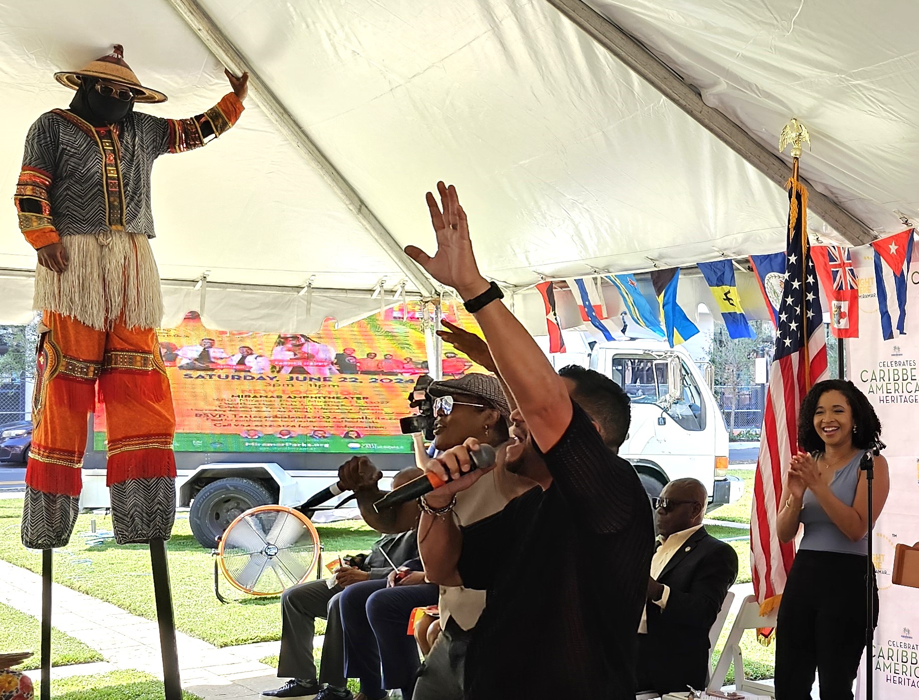 Merengue group, Alomako performs at South Florida's Caribbean-American Heritage Month celebrations photo by Nick Ford