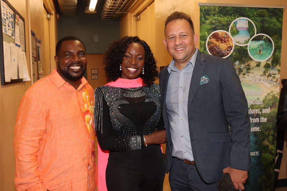 Miramar Commissioner Maxwell B Chambers, Glacia Robinson and Consul General Oliver Mair.