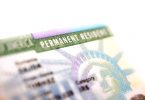 American Green Card - United States Permanent Residency Card Closeup.