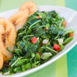 Callaloo Vegetable (Spinach) and Friend Dumplings - Caribbean Style