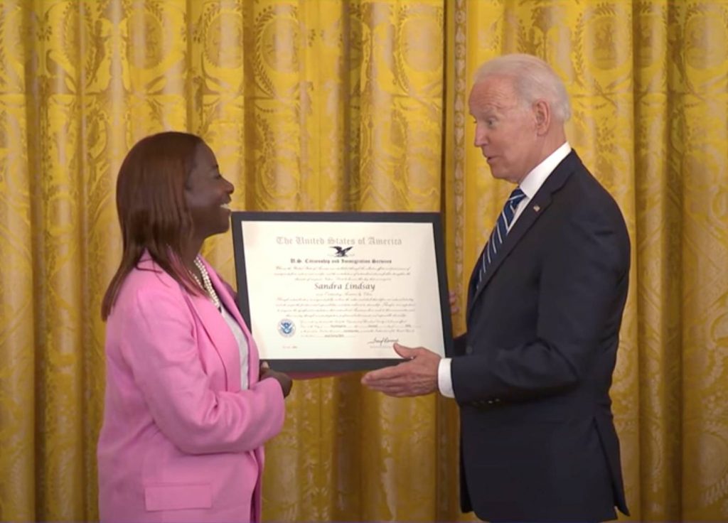 Jamaican American Nurse Who Was First In The USA To Be Vaccinated Honored By President
