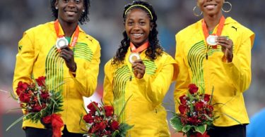 Jamaican Athletics - Sprinters Kerron Stewart Shelly-Ann Fraser Sherone Simpson