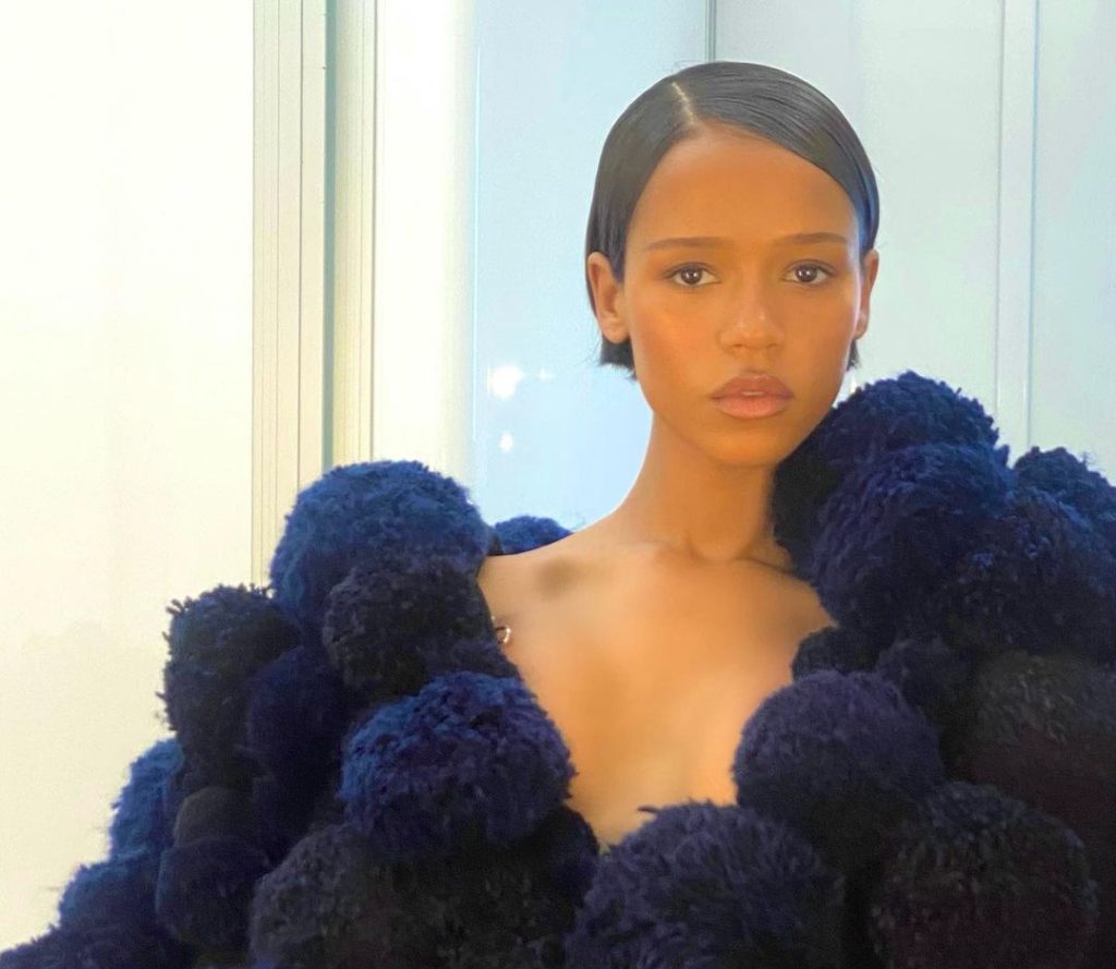 Jamaican Canadian Actress Taylor Russel Walks for Loewe at Paris Fashion Week
