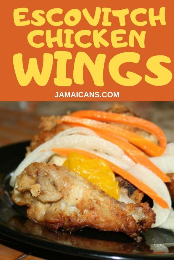 Jamaican Escovitch Chicken Wings Recipe PIN
