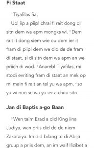 Jamaican Patois Bible Excerpt