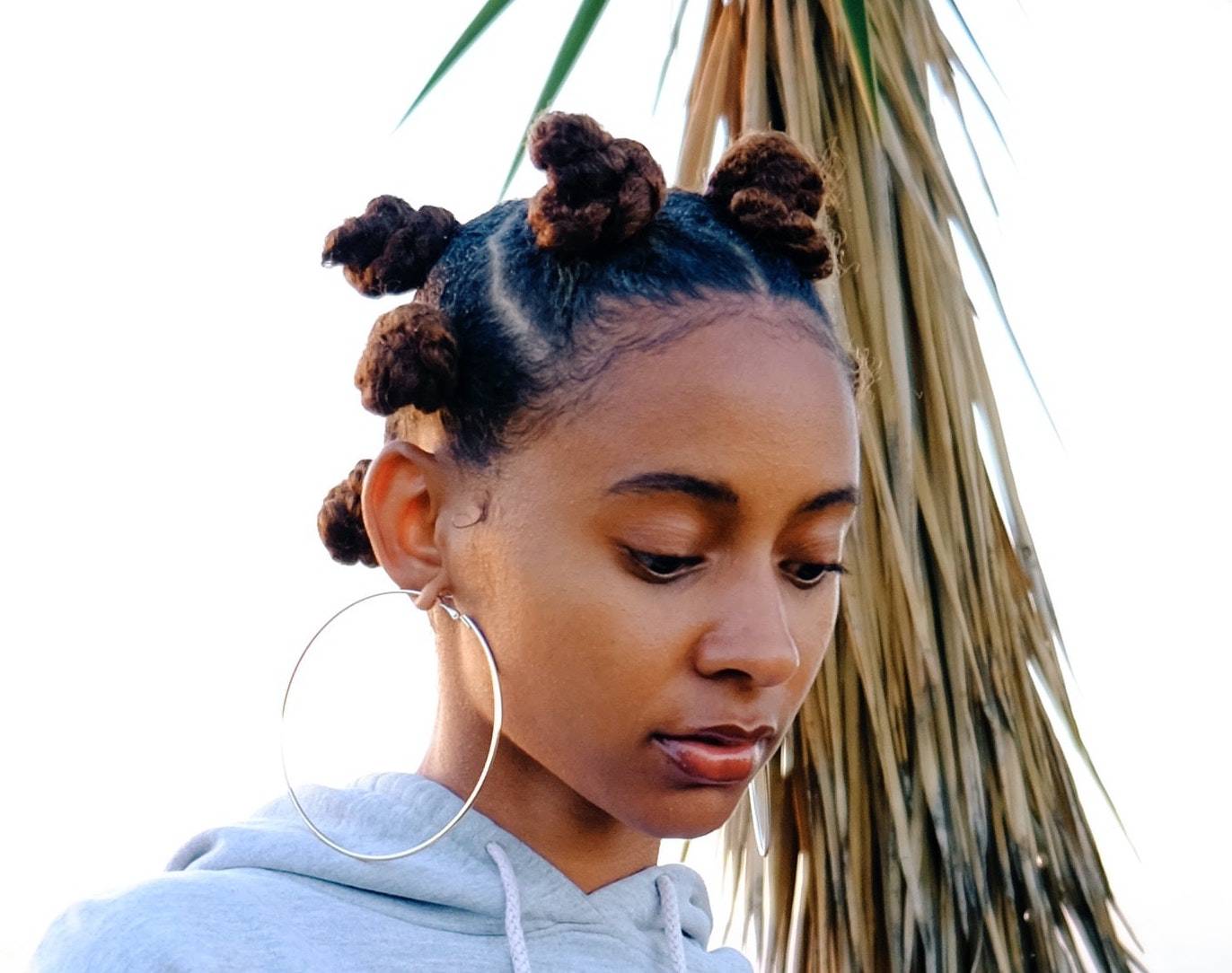 Image of Bantu knots Jamaican hairstyle