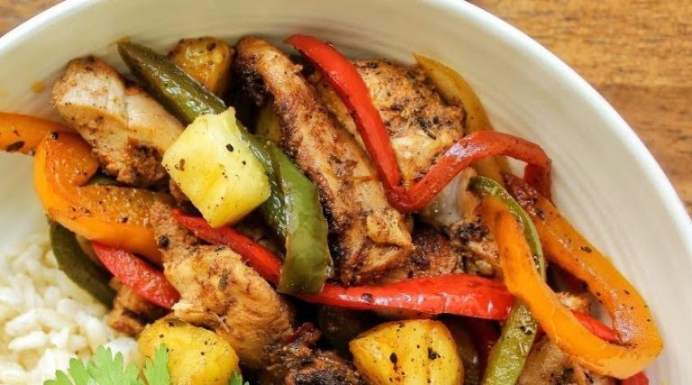 Jerk Chicken Pineapple Fajitas