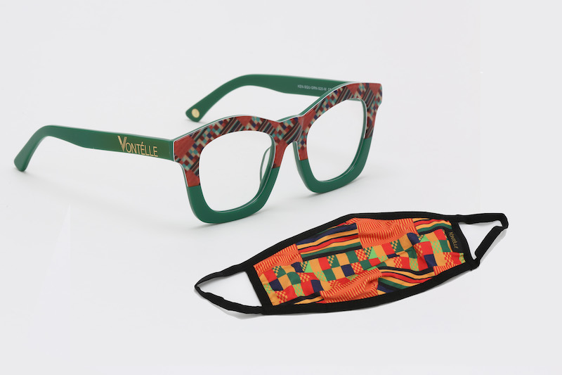 Kente Collection Green and Mask