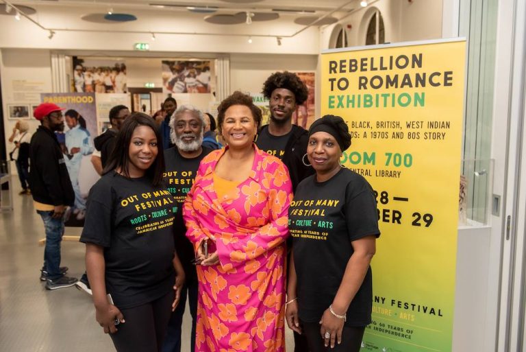 L-R Miriam Wilkes - Derek Lawrence - Susan Pitter - Amaha Lawrence - Carol Patterson - King Charles to visit Jamaica Society Leeds Exhibition