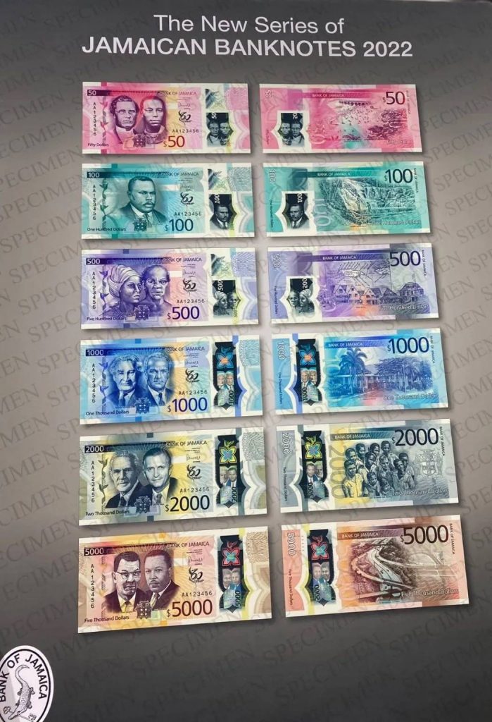 New Banknotes In Jamaica Feature Images of Former Prime Ministers National Heroes