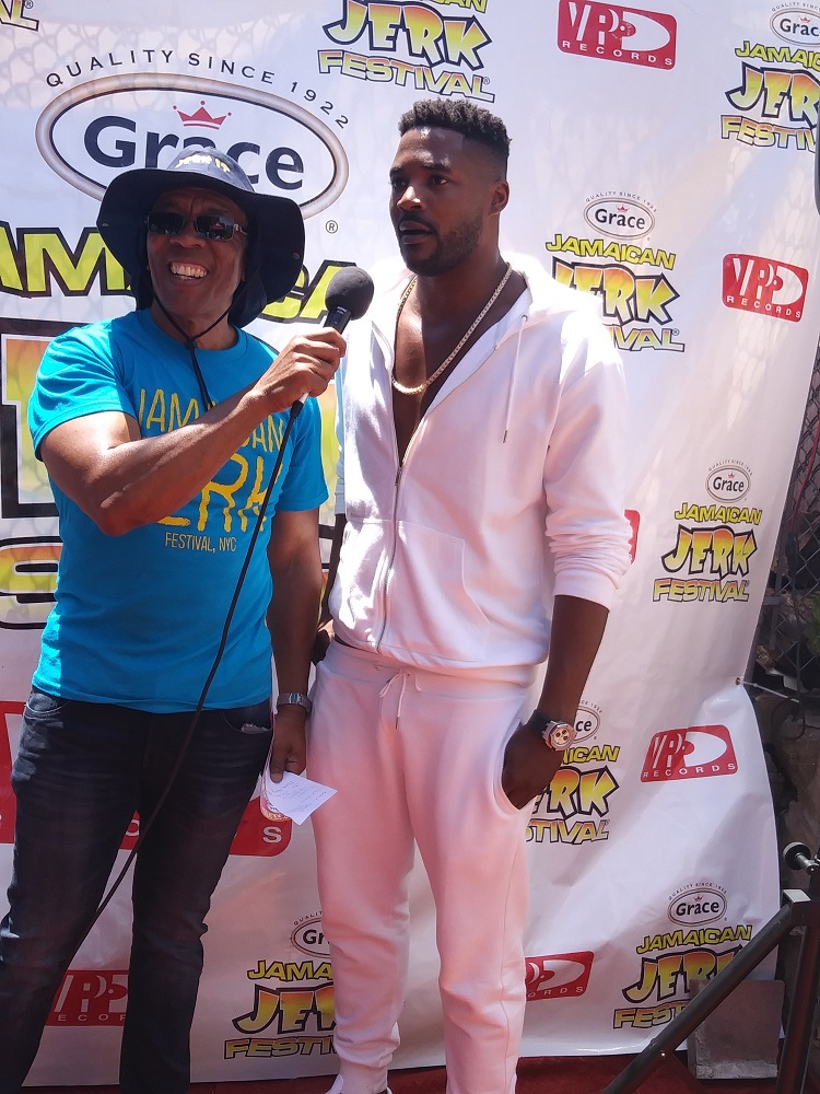 Richard Lue and Duane Henry star of NCIS at Jerk Festival NYC 2018 Launch