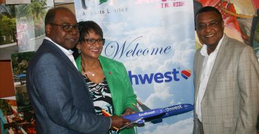 Hon. Edmund Bartlett, Jamaica’s Minister of Tourism, Ellen Torbert, Southwest’s Vice President, Diversity and Inclusion and Paul Pennicook, Director of Tourism