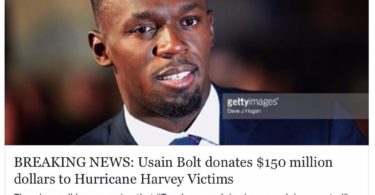 Usain Bolt Fake News Story Hurricane Harvey