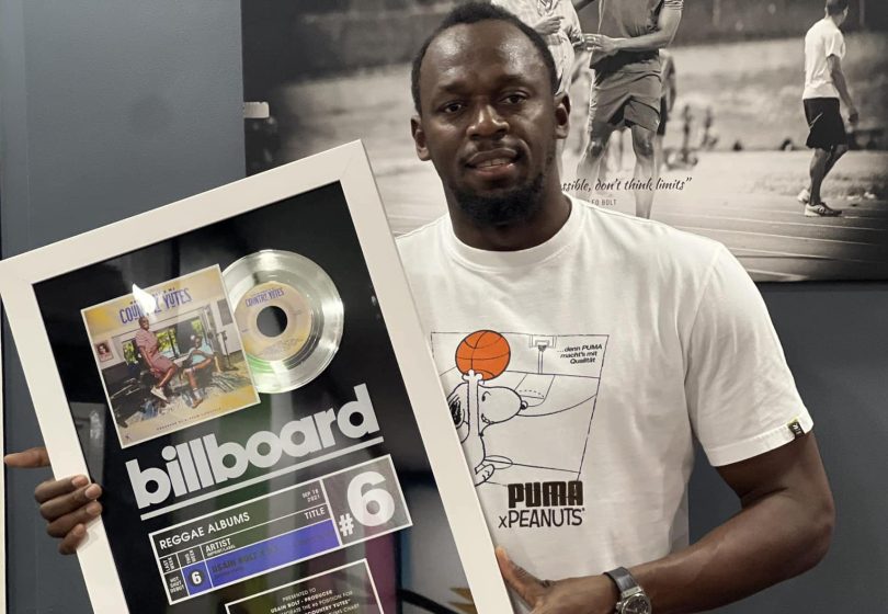 Usain Bolt Thanks Fans After Receiving His First Billboard Plaque