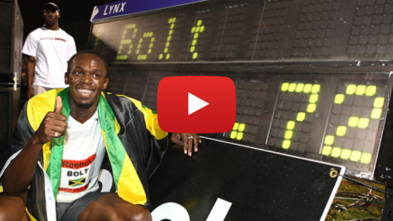 Usain Bolt  ran 9.72 establishing a new world at that time