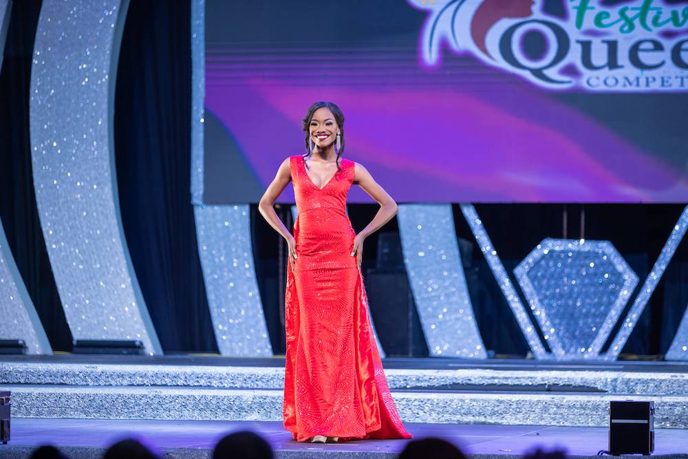 Velonique Bowen evening gown - Miss Jamaica Festival Queen 2022