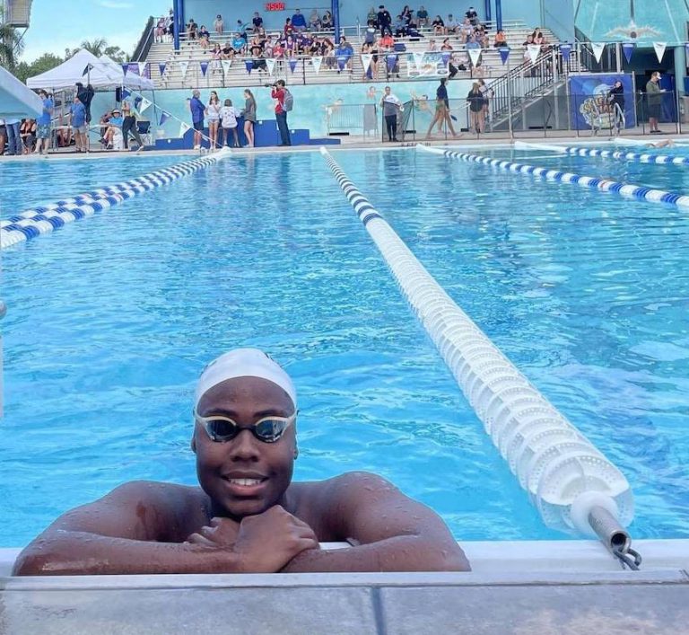 Young Jamaican American Swimmer Breaks School Record - Nathaniel Garrick 2