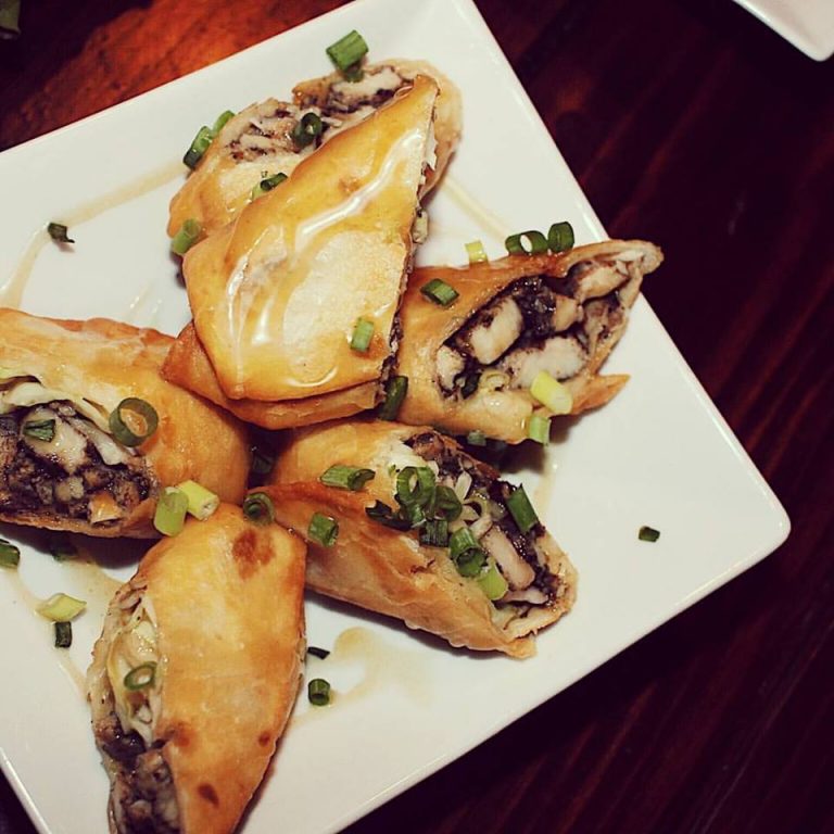 jerk chicken egg roll Jamaican fusion food