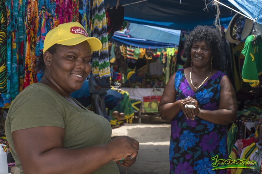 Jamaican craft vendors on 7 Mile Beach...Jeana Lindo